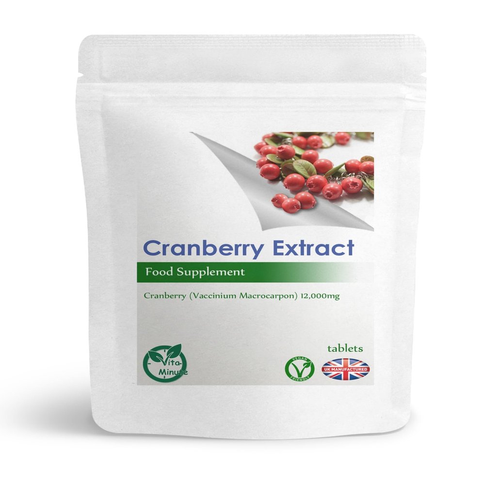 Cranberry Extract 12000mg Tablets, Natural UTI Support, Bladder Health (Pack of 180)