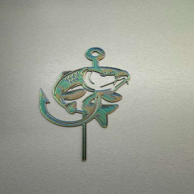 Fishing, Fish Fishing Hook No. 4 Cake Topper Birthday Cake Topper