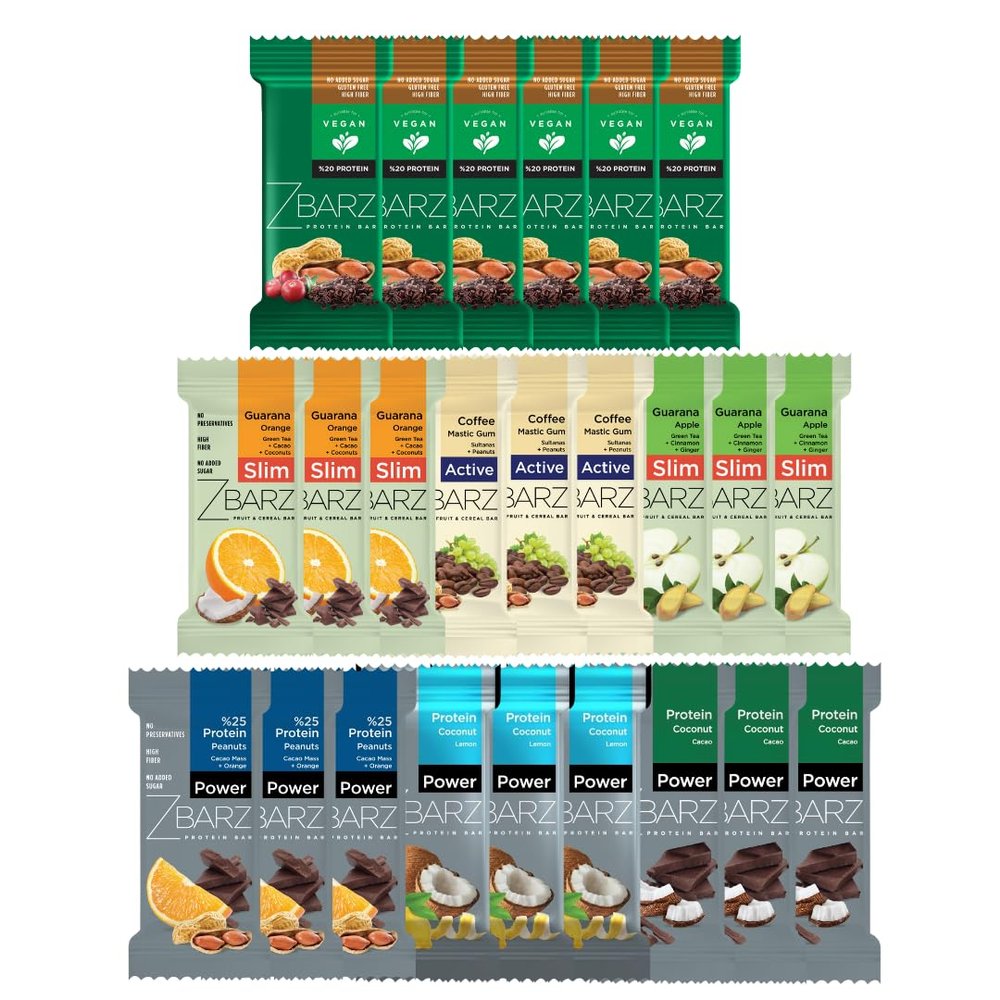 Zbarz Fruit & Energy Bars, vegan, vegetarian, and without added sugar (Mix Box, 12 x Bars) - Sport energy bars made from fruits & nuts for everyday use, cycling, hiking, fruit bars (All Inclusive Box)