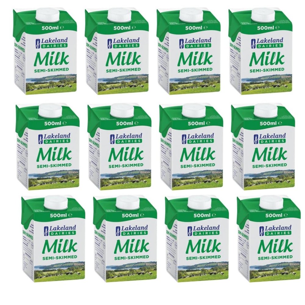 Lakeland Semi-Skimmed Milk 500ml (Pack of 12)
