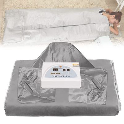 CYMYYDS Portable Far Infrared Sauna Blanket, 2 Zone Controller Professional Therapy Sweating Sauna Bed Stress Pain Relief, for Home SPA Beauty Salon 180X80cm Silver