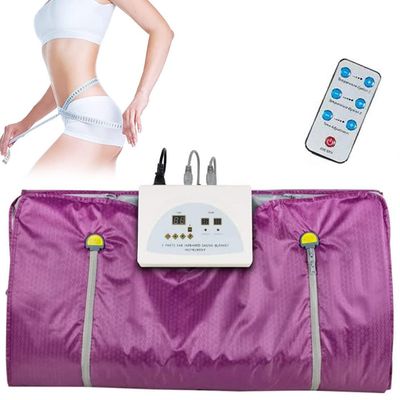 CYMYYDS Sauna Slimming Blanket Detoxifies Beauty, Far Infrared Sauna Blanket, Upgraded Version Zipper Type Body Shaper Detox Therapy Anti Aging Beauty Machine, 180X80cm,Purple