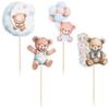 Gyufise 36Pcs Moon Bear Cupcake Toppers - Baby Bear Baby Shower Jungle Animal Theme Blue view 3