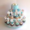 Gyufise 36Pcs Moon Bear Cupcake Toppers - Baby Bear Baby Shower Jungle Animal Theme Blue view 4