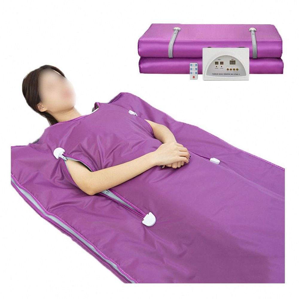 AXTMR Space Blanket Sauna Blanket, Home Heating Sauna Steam Blanket, Can Reach Out Zipper Sauna Kits,Purple,180 * 80cm