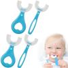 4 Pieces U-Shaped Silicone Toothbrush, Full Mouth Children's Toothbrush, Suitable for 2-3-6-12 Years Old, Massage Gums and Clean Teeth 360 Oral Care (Blue) view 1