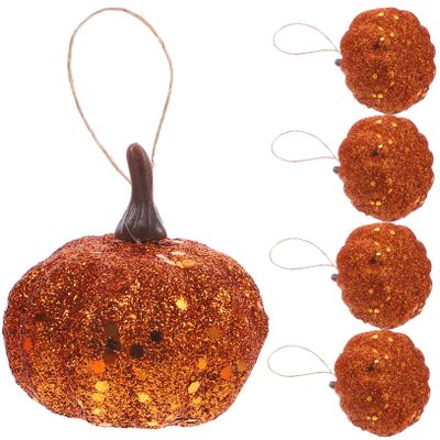 Cabilock 50 Pcs Foam Pumpkin Artificial Pumpkins Glitter Pumpkins Dining Room Decor for Table Fall Harvest Fake Mini Halloween Ornament Little Pumpkin Miniature