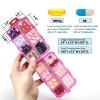 14 Grids Pill Organizer Box with 40 White Labels - Travel Medicine Case Kit - Pocket Daily Weekly Pharmacy Container - 7 Day, 2 Times a Day Vitamin Supplement Medication Holder Dispenser- Clear Pink view 2