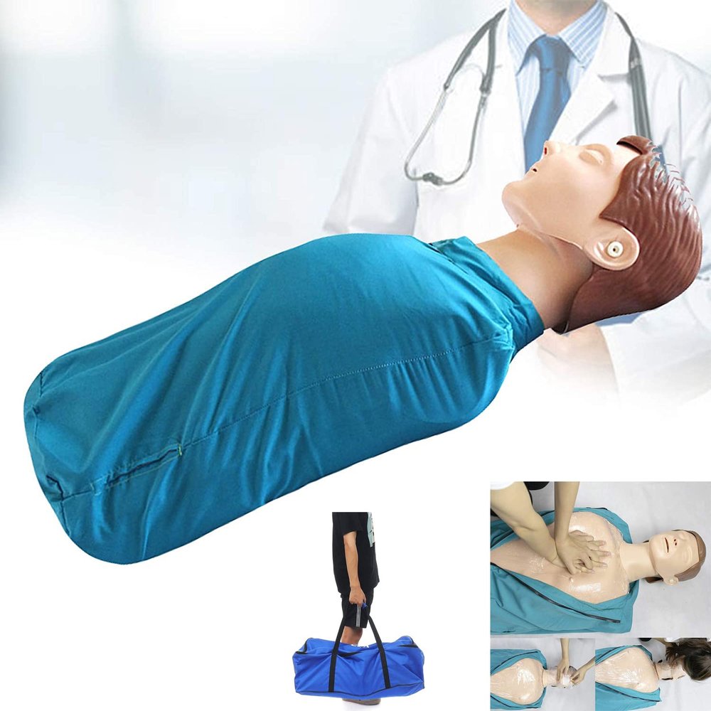 Teaching Model tools,Cardiopulmonary Resuscitation Simulator Manikin Half Body Teaching Anatomy Model First Aid Fake Artificial Respiration Training Manikin Profession First Aid fo