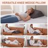 Knee Pillow for Back Sleeping, Leg Pillow Knee Wedge Pillow, Memory Foam Wedge Pillows for Legs After Surgery, Triangle Pillow for Knee Support, Leg Elevation, Knees Hip Back Pain Relief, Short Plush view 2