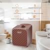 COSTWAY Portable Steam Sauna Tent, Folding Personal Full Body Spa Home Sauna with 1000W Generator, 9 Levels Temperature, Timer, Chair & Foot Massage Roller, Therapy Detox Room Steam Cabin (Coffee) view 3