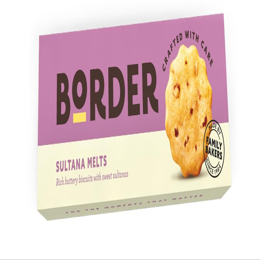 Border Biscuit Sultana Melts - Made with Real Butter & Sultanas - Deliciously Buttery Biscuits - Perfect Food Gift for Biscuit Lovers - Pack of 5 x 135g