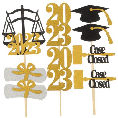 MUCKLILY 1set Graduation Party Decorations Decorative Centerpiece Sticks for Vase for Graduation Parties Photo Booth Props and School Themed Events