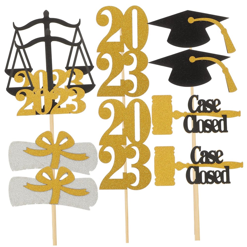 MUCKLILY 1set Graduation Party Decorations Decorative Centerpiece Sticks for Vase for Graduation Parties Photo Booth Props and School Themed Events