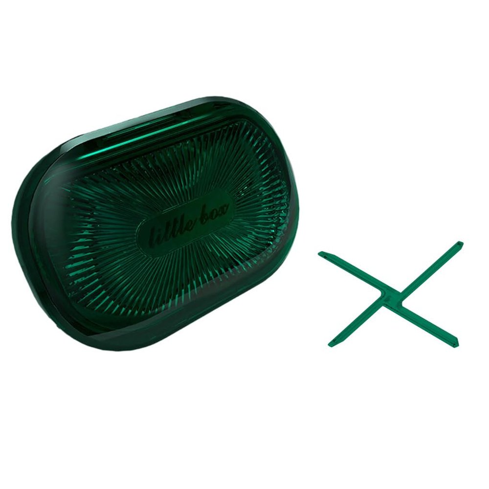 Allayu Portable Dental Case Retainer Braces Storage Box Seal Plastic Container with Partition Cotton Swab Holder for Home, Green, L