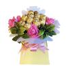 Pink Chocolate Hamper Ferraro Bouquet Flower Red Personalised Gift Box Sweets Candy Present Large Birthday (Small) view 1
