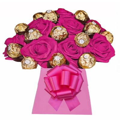 Chocolate Hamper Ferero Rochr Bouquet Mothers Day Red Personalised Gift Box Sweets Candy Present (Extra large)