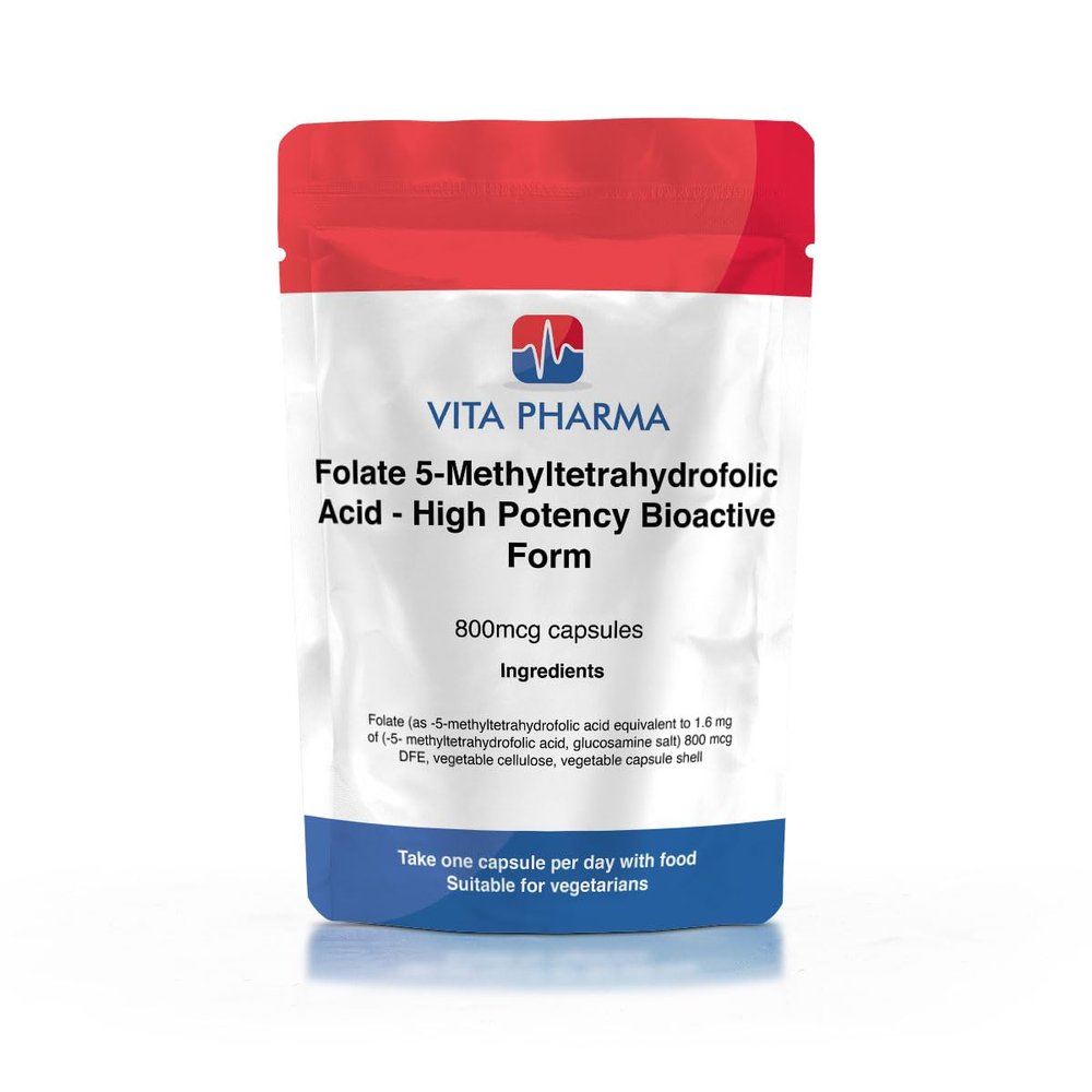 VITA PHARMA Folate 5-Methyltetrahydrofolic Acid High Potency 30 Capsules