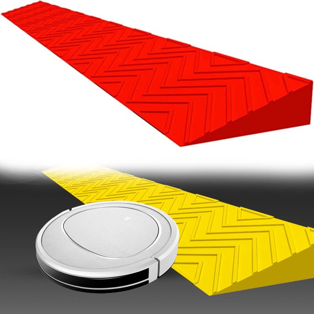 Agashi Threshold Ramp, Portable Driveway Curb Ramps High 1-6.5Cm Kerb Ramp for Doorways Wheelchair/Red/100 * 7 * 1.5Cm