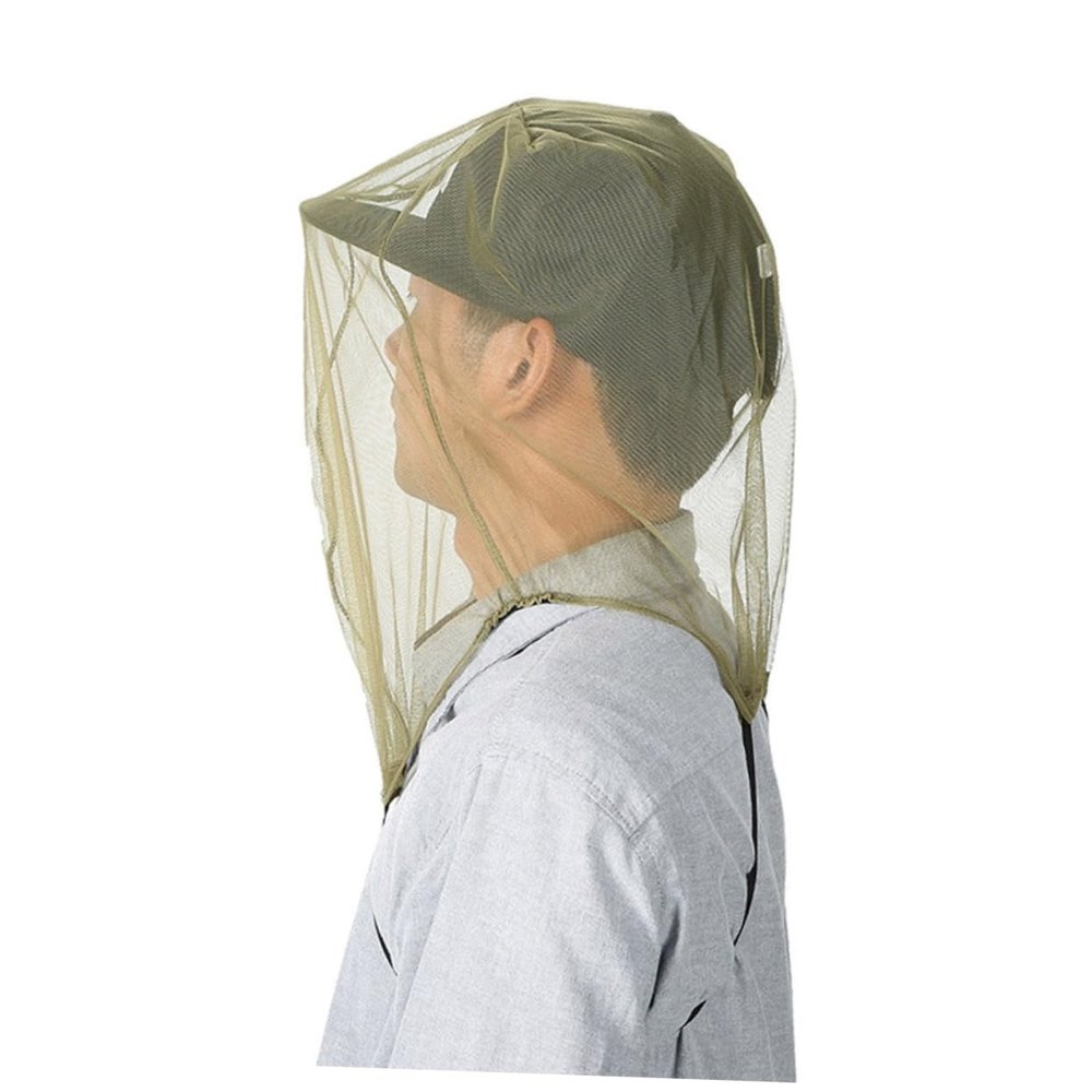 VICASKY 2pcs Outdoor Hiking Face Mesh Net for Men Women Teenagers Cap Dust Cap Head Net for Camping Climbing Army Green