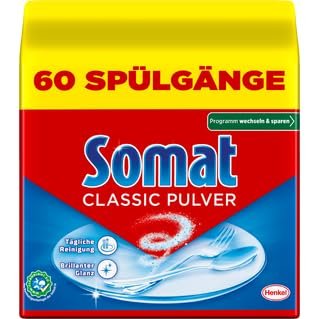 Somat Klassisk powder, opvaskemaskinerens til daglig rengring, fjerner de mest genstridige pletter ved hver vaskecycle, sknsomt for miljet, 1 x 960 g