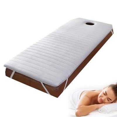 LXJDDLD Massage Bed Mattress Topper with Face Hole,Spa Bed Foam Cushion for Esthetician,Massage Table Padding Topper Memory Foam,Lash Bed Cushion,Square/Round/Trapezoidal Head,Grey 4cm,T 75x190cm