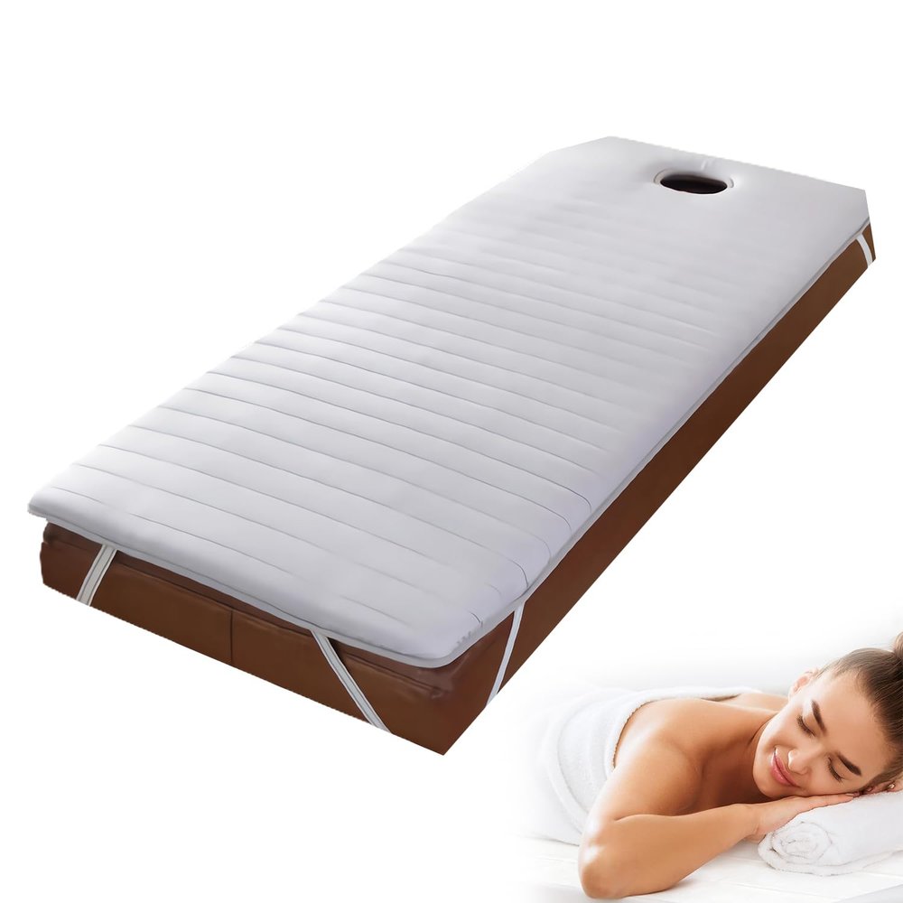 LXJDDLD Massage Bed Mattress Topper with Face Hole,Spa Bed Foam Cushion for Esthetician,Massage Table Padding Topper Memory Foam,Lash Bed Cushion,Square/Round/Trapezoidal Head,Grey 4cm,T 75x190cm