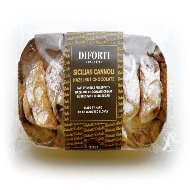 Diforti Sicilian Cannoli with Hazelnut Chocolate Cream 150g - Pack of 3