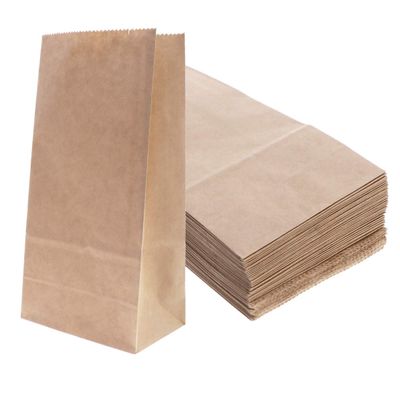 100pcs Kraft Paper Bottom Food Pouches Takeaway Packing Bag Paper Bags Zip Seal for Sandwich Cookies