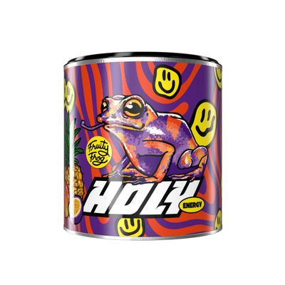 HOLY Energy Gaming Booster Flavour Powder | 50 portions with NewCaff & Green Tea Extract | Focus Booster - Focus Drink | Vegan with 100% natural fruit flavours (350 grams, Fruity Frog)