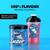 HOLY Energy Gaming Booster Flavour Powder | 50 portions with NewCaff & Green Tea Extract | Focus Booster - Focus Drink | Vegan with 100% natural fruit flavours (350 Grams, Strawberry Shark) view 2
