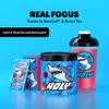 HOLY Energy Gaming Booster Flavour Powder | 50 portions with NewCaff & Green Tea Extract | Focus Booster - Focus Drink | Vegan with 100% natural fruit flavours (350 Grams, Strawberry Shark) view 4