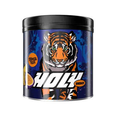 HOLY Energy Gaming Booster Flavour Powder | 50 portions with NewCaff & Green Tea Extract | Focus Booster - Focus Drink | Vegan with 100% natural fruit flavours (350 grams, Tropical Tiger)