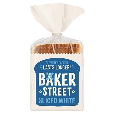 Baker Street White Sliced Bread 550g (Pack of 2) | Classic Soft and Fluffy Loaves | Healthy and Nutritious | Long Life Freshness