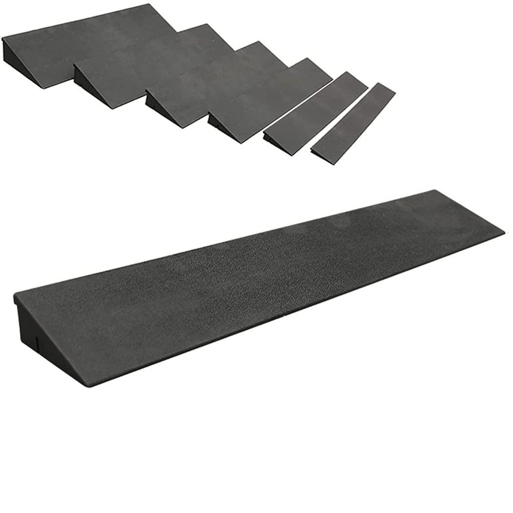 Agashi Threshold Ramp, 1-6Cm Rise Rubber Curb Ramp Wheelchair Step Mat Rubber Sidewalk Curb Ramp, Driveway Ramp for Sweeping Robot Garage/50 * 14 * 5Cm