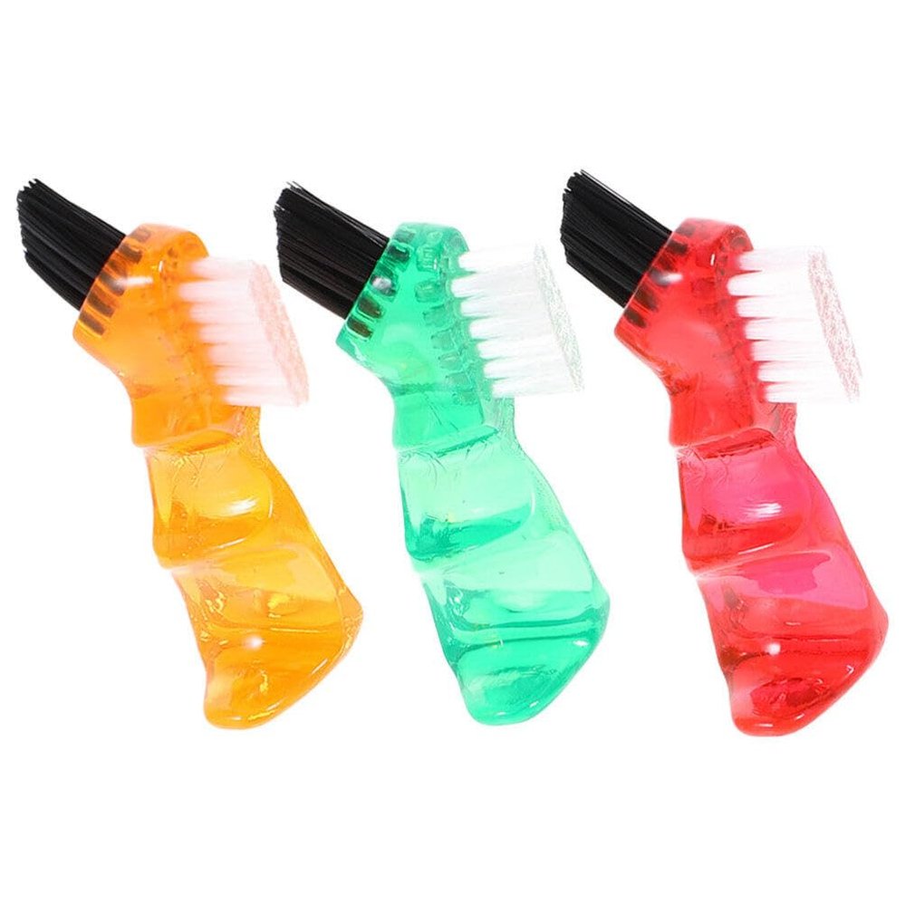 HEALEEP 3pcs Toothbrush Cleaner Mini Jewelry Cleaning Brush False Double Head Brush Cleaning Toothbrush Plastic Pp Travel Portable