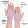 2Pairs Arthritis Compression Gloves for Men & Women | Open Finger Gloves for Wrist Support | Hand Therapy Carpal Tunnel Gloves, Breathable Moisture Wicking Fabric, Relieve Arthritis Pain | Purple (M) view 2
