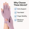 2Pairs Arthritis Compression Gloves for Men & Women | Open Finger Gloves for Wrist Support | Hand Therapy Carpal Tunnel Gloves, Breathable Moisture Wicking Fabric, Relieve Arthritis Pain | Purple (M) view 3