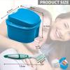 2pcs Denture Case, Denture Box, Braces Box, Denture Container with 2pcs Denture Toothbrush, Denture Box with Basket for Travel Cleaning view 2
