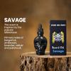 Beard and Bones - 60ml Beard Oil for Men | Nut Free | Natural Carrier Oils of Jojoba, Squalane and Sea Buckthorn Oil | Black Glass Skull | Choice of 6 Scents (Savage) view 2