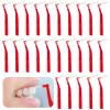 Prasacco 25 Pcs Interdental Brush, Dental Brushes for Between Teeth and Gums Small L Shaped Interdental Brushes Universal Teeth Braces Angle Alternative Brushes Tooth Cleaning Tool(Red 1.2mm) view 1