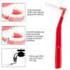 Prasacco 25 Pcs Interdental Brush, Dental Brushes for Between Teeth and Gums Small L Shaped Interdental Brushes Universal Teeth Braces Angle Alternative Brushes Tooth Cleaning Tool(Red 1.2mm) view 2