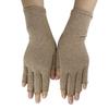 2Pairs Arthritis Compression Gloves for Men & Women | Wrist Support Open Finger Gloves | Breathable Moisture Wicking Fabric, Hand Therapy Carpal Tunnel Gloves, Relieve Arthritis Pain | Brown (L) view 2