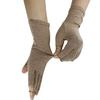 2Pairs Arthritis Compression Gloves for Men & Women | Wrist Support Open Finger Gloves | Breathable Moisture Wicking Fabric, Hand Therapy Carpal Tunnel Gloves, Relieve Arthritis Pain | Brown (L) view 4