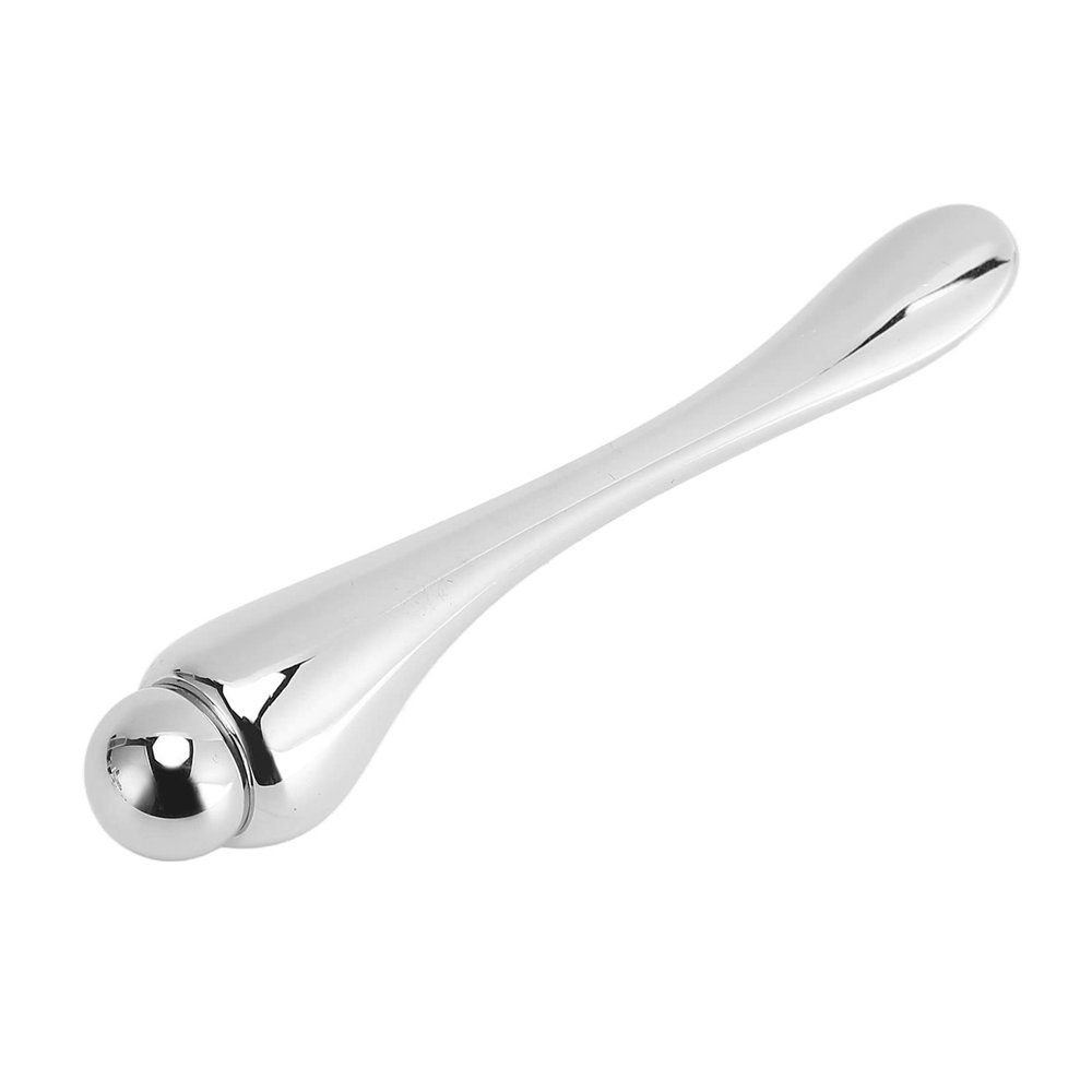 Metal Eye Massager Wand, Silver Zinc Alloy Eye Cream Spatula Scraping Massage Tool for Reducing Puffiness Wrinkle Dark Circles