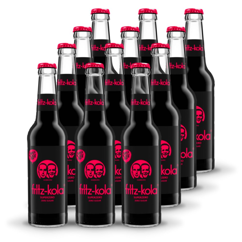 Fritz-Kola Superzero Case (12x330ml) Vegan, Gluten Free, Fizzy Drink