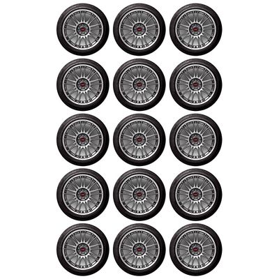 15 x Car Tyre Wheel Rim Edible Wafer or Icing Cupcake Toppers Fun Xmas Party Cake Decorations (Premium Icing Sheet)