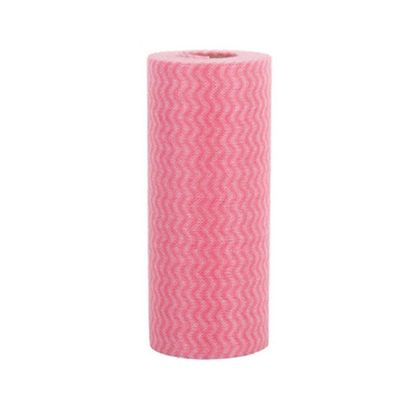 INEOUT Disposable Cleaning Towels, Reusable Cleaning Cloth Handy Cleaning Wipes Towels Dish Rags Multi Use Wiping Rag Household Supplies 50 Count/Roll (Red/Blue) (19.8 * 8 * 8cm,Red)