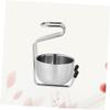 FOMIYES Brush Holder Stainless Steel Bowl Shaving Brush Stand Holder for Safety Shaving Soap Bowl view 4
