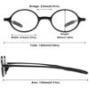 ABETOS Small Round Reading Glasses Retro Vintage Computer Readers for Men Women TR90 Flexible Lightweight Eyeglasses 1.0 1.25 1.5 1.75 2.0 2.25 2.5 2.75 3.0, Bright Black 3.0 view 2